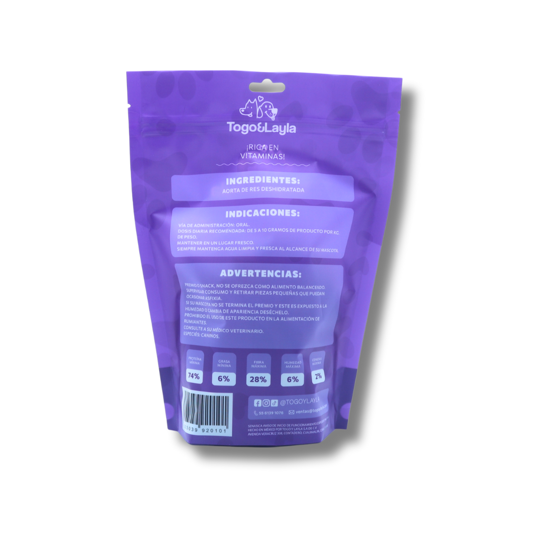 Aorta de Res Deshidratada para Perros