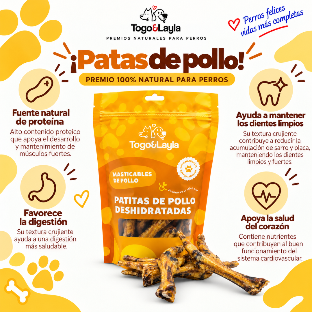 Paquete de 3 Patas de Pollo de 36 Piezas para Perros