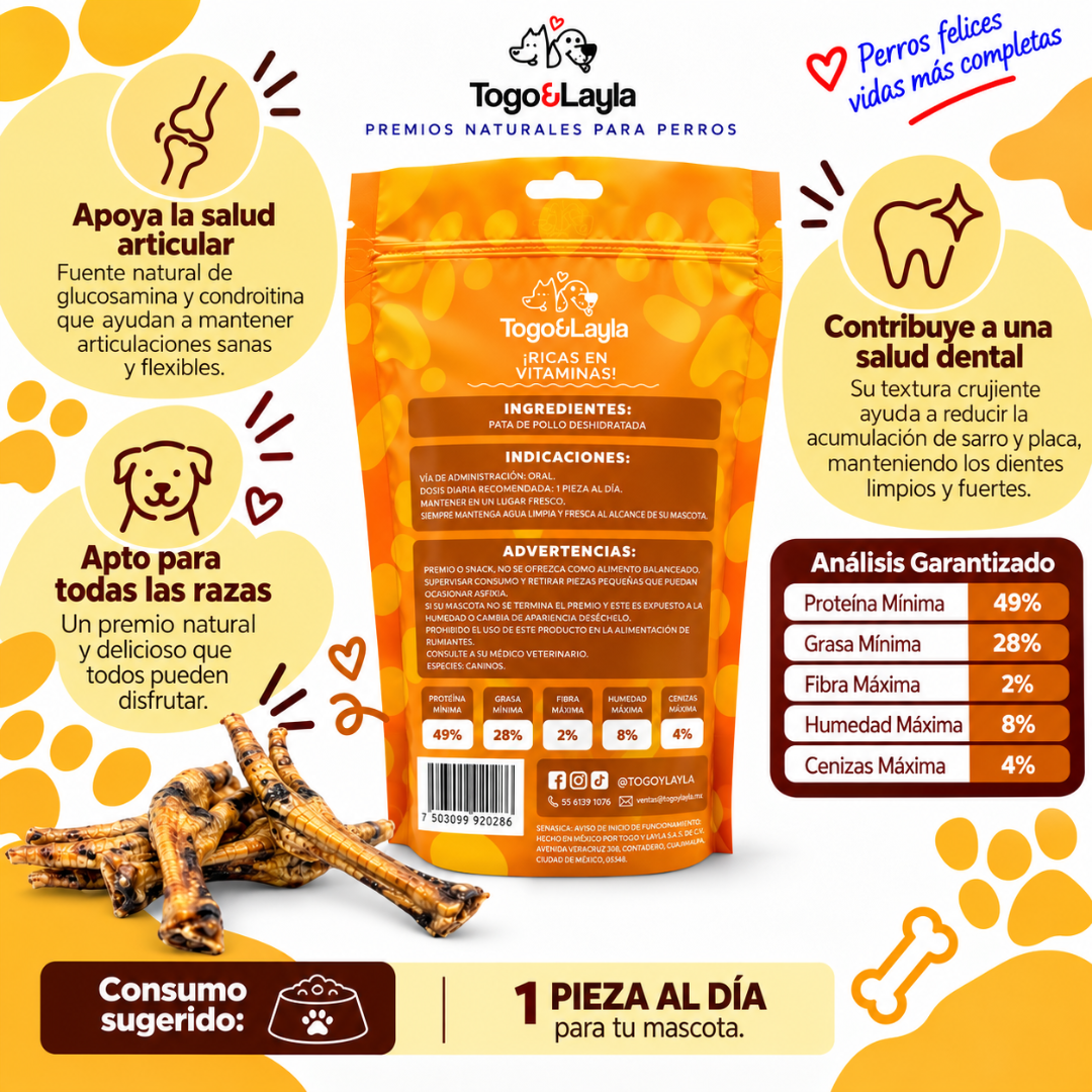 Paquete de 3 Patas de Pollo de 36 Piezas para Perros