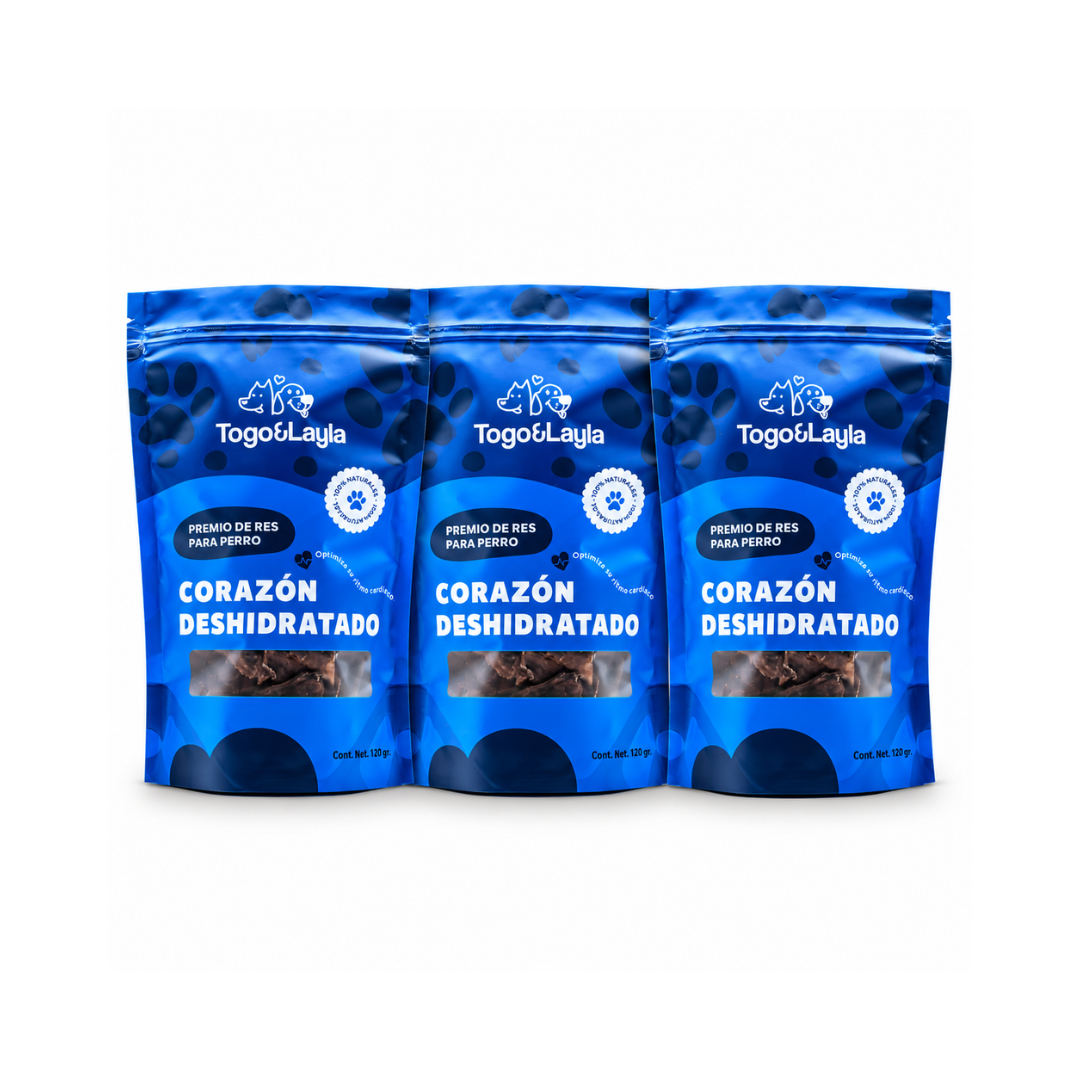 Paquete de 3 Corazones 360 Gramos para Perros