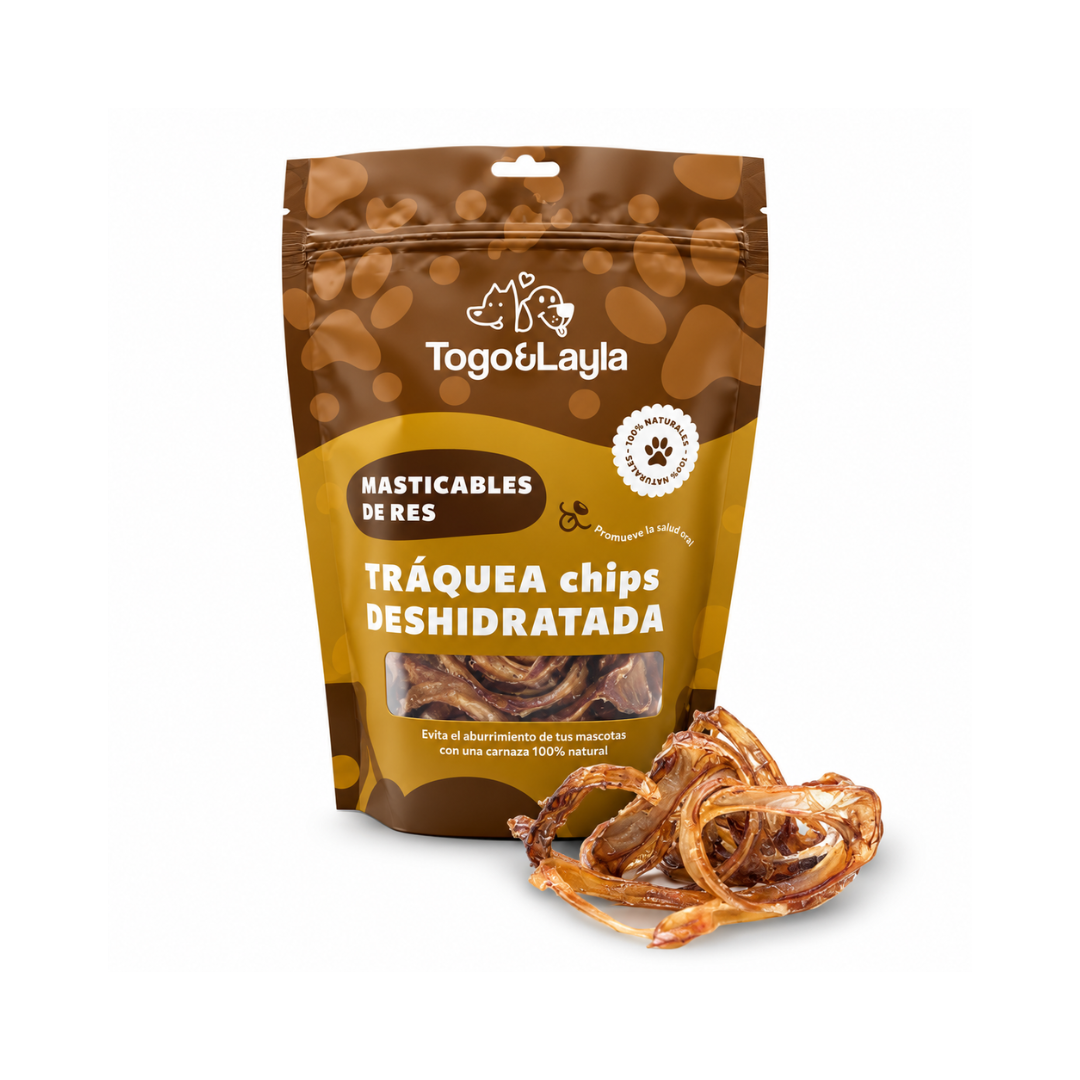 Tráquea Chips de Res Deshidratada para Perros
