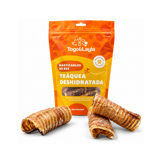 Tráquea de Res Deshidratada 3 Piezas para Perros